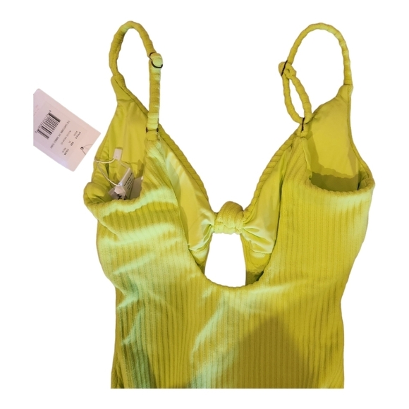 NWT Andie Santorini 1pc ribbed Terry Swimsuit sz XS A0150 lime green - Picture 3 of 4